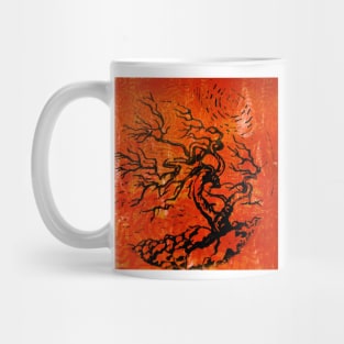 Old and Ancient Tree - Orange Red Mug